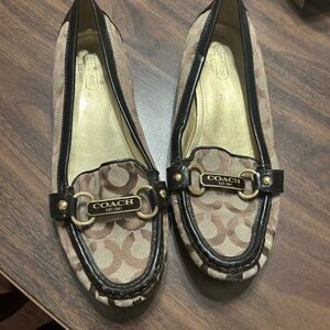 Coach Elsee Signature Pattern Brown Loafers